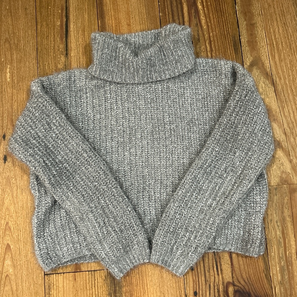 Hippie Rose Gray Cowl Neck Sweater